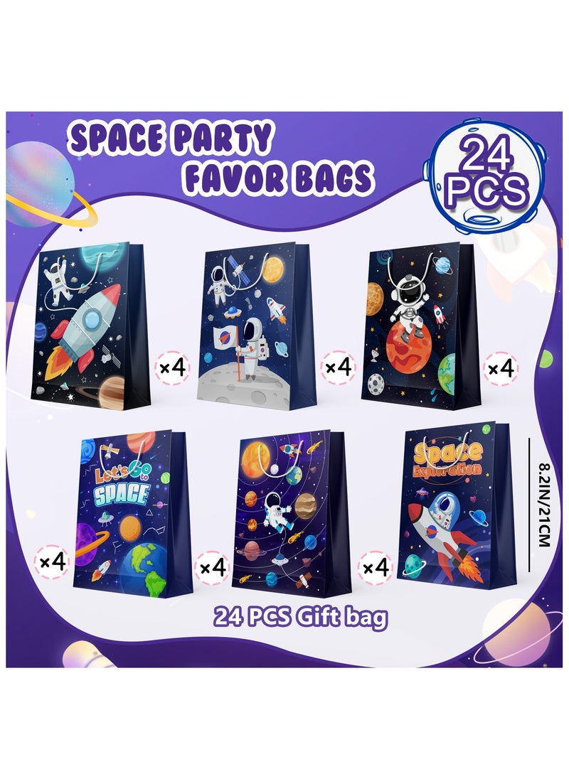 FRUITFUL PARTY - Space Goodie Bags, 24 Pcs Space Party Favor Bags Set - Space Party Bags, Outer Space Treat Bags & Space Gift Bags for Space Birthday Party Decorations/Space Themed Party Decorations - Image 1