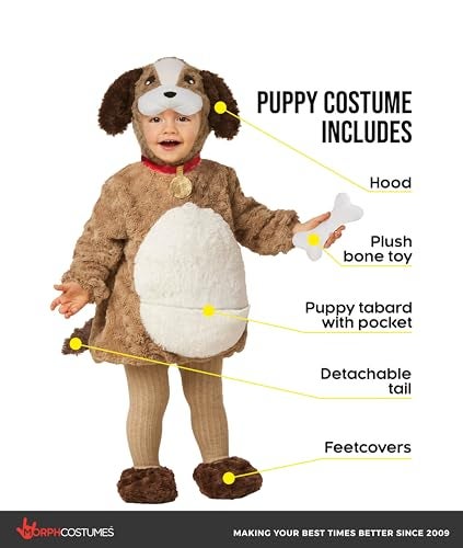 Morph Puppy Dog Costume for Toddlers Cute Halloween Outfit for Boys and Girls Adorable Puppy Toddler Costume 12 Years - Image 5