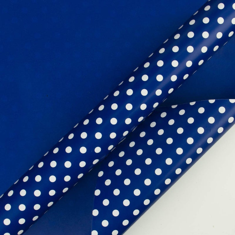 WRAPAHOLIC Reversible Wrapping Paper - Navy and Polka Dot Design for Birthday, Holiday, Wedding, Baby Shower Wrap - 30 inch x 33 feet - Image 2