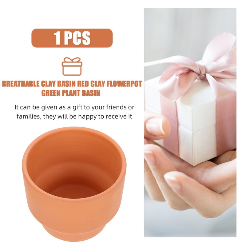 Terracotta Ceramic Flower Pot 14x12cm Breathable Succulent Planter Indoor Garden - Image 4