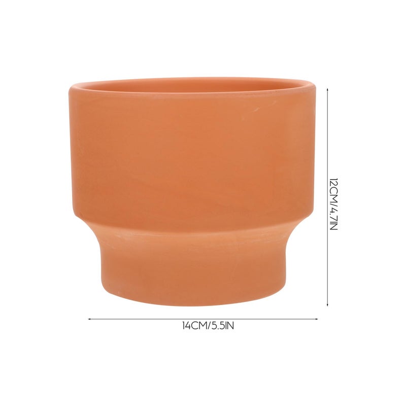 Terracotta Ceramic Flower Pot 14x12cm Breathable Succulent Planter Indoor Garden - Image 3