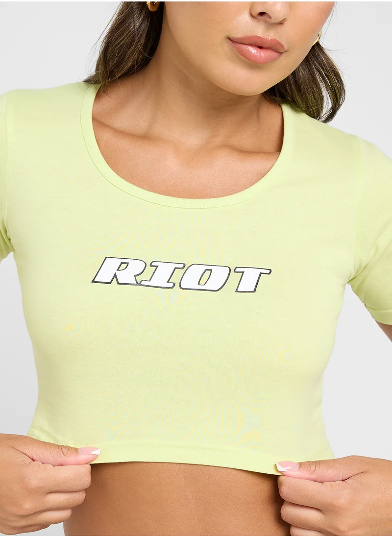 Ginger Garment Dye Boxy Cropped T-shirt