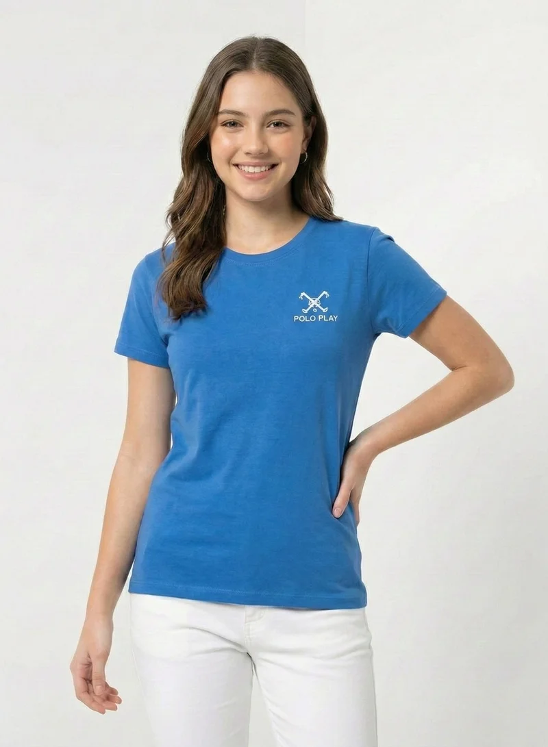 Polo Play Girls Graphic T-shirt -ROYAL BLUE