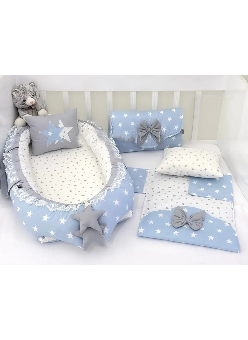 Ebabynest Big Star Series Blue Gray Babynest Set with Opening Bottom