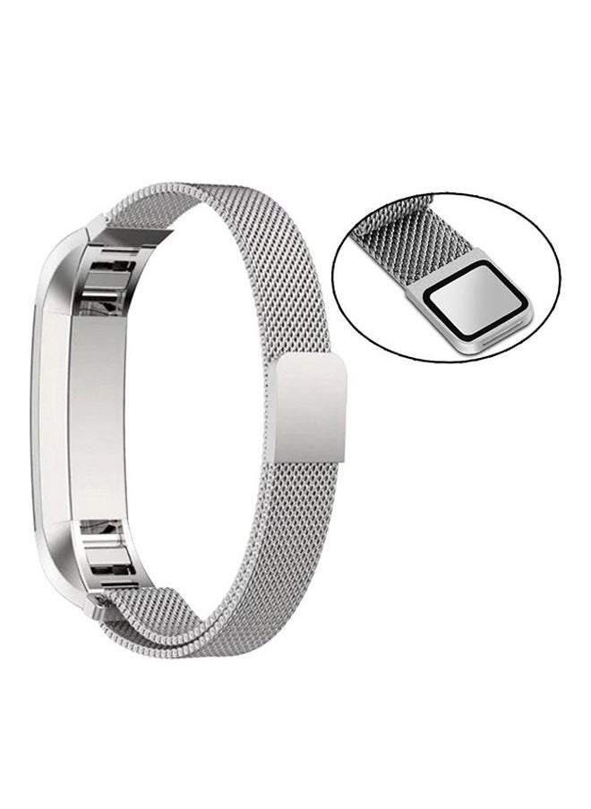 NIBEMINENT - Milanese Replacement Band For Fitbit Alta And HR Silver - Image 1