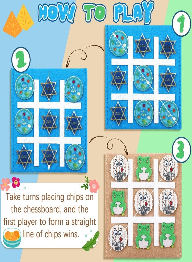 Rotatingpals 12 Set Passover Tic Tac Toe Gifts for Jewish Seder Meal Passover Party Game Pesach Mini Board Game for Kids Adults Matzah Seder Passover Party Supplies Decorations - Image 5