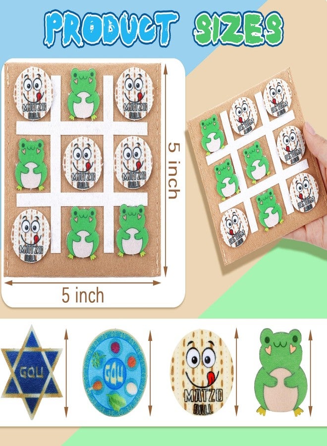 Rotatingpals 12 Set Passover Tic Tac Toe Gifts for Jewish Seder Meal Passover Party Game Pesach Mini Board Game for Kids Adults Matzah Seder Passover Party Supplies Decorations - Image 2