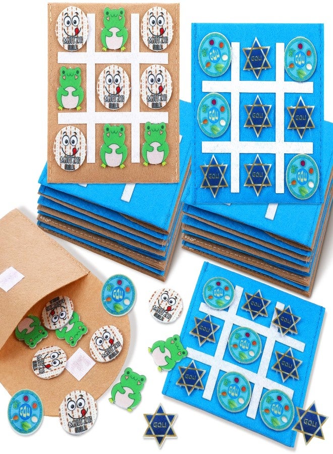 Rotatingpals 12 Set Passover Tic Tac Toe Gifts for Jewish Seder Meal Passover Party Game Pesach Mini Board Game for Kids Adults Matzah Seder Passover Party Supplies Decorations - Image 1