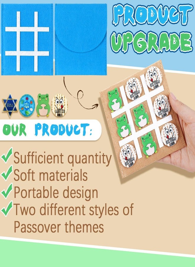 Rotatingpals 12 Set Passover Tic Tac Toe Gifts for Jewish Seder Meal Passover Party Game Pesach Mini Board Game for Kids Adults Matzah Seder Passover Party Supplies Decorations - Image 3