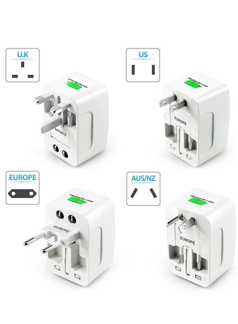 ELTRAZONE "Universal Travel Adapter with USB Ports – All-in-One International Charger (White)"  - Image 3