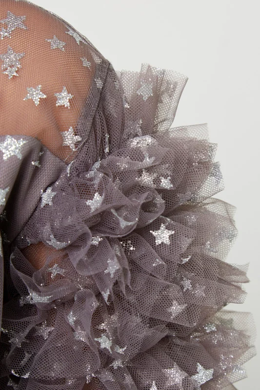 Amri Starry Tulle Ballgown Dress
