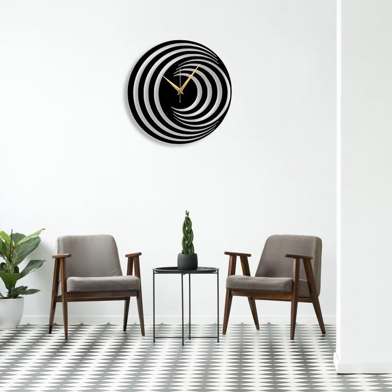 Reyox Material Metal Wall Clock Big Size Wall Clock Modern Clocks for Living Room Stylish Wall Clocks for Home Antique Big Size Modern Wall Watch for Home DecorBlack40 cm DA80 - Image 3