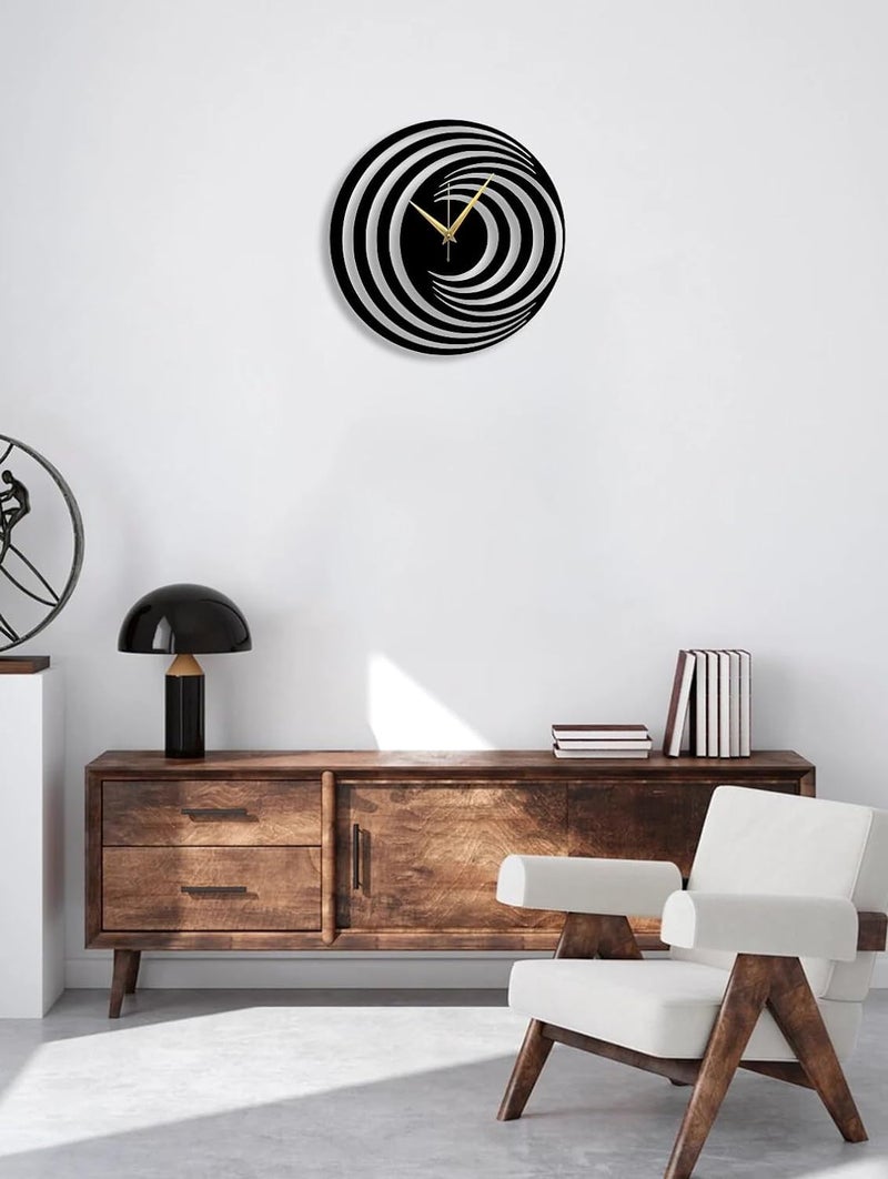 Reyox Material Metal Wall Clock Big Size Wall Clock Modern Clocks for Living Room Stylish Wall Clocks for Home Antique Big Size Modern Wall Watch for Home DecorBlack40 cm DA80 - Image 5