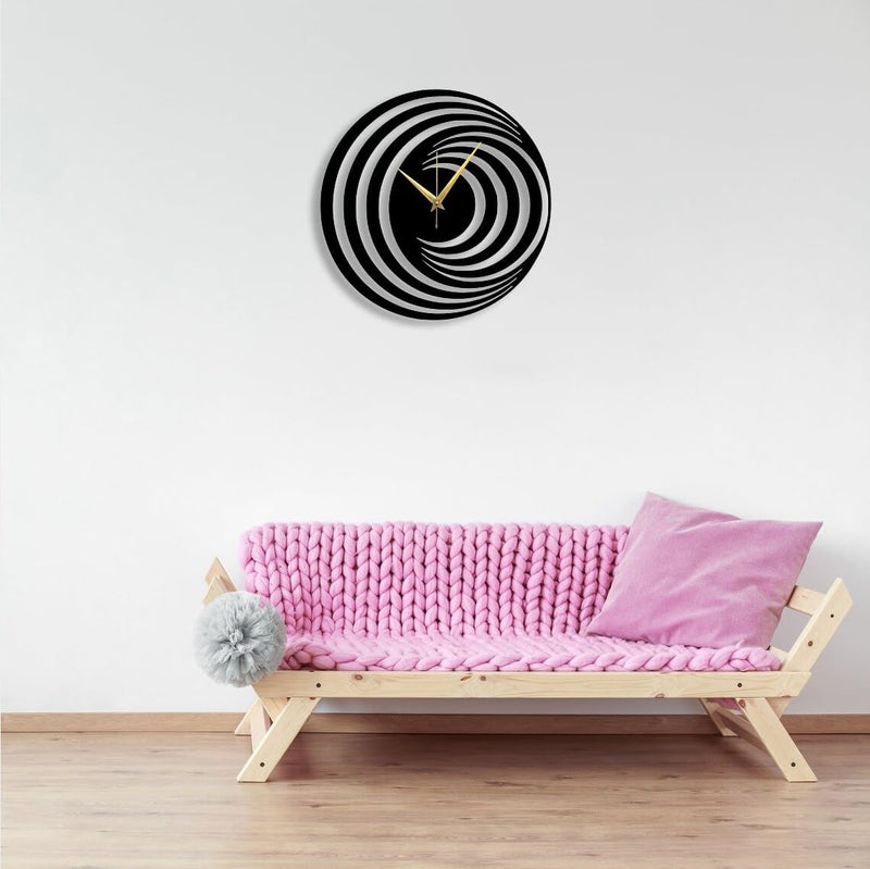 Reyox Material Metal Wall Clock Big Size Wall Clock Modern Clocks for Living Room Stylish Wall Clocks for Home Antique Big Size Modern Wall Watch for Home DecorBlack40 cm DA80 - Image 4