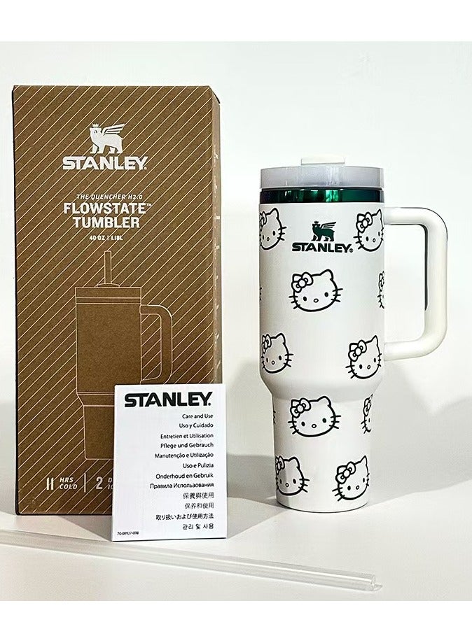 Stanley Stainless Steel Vacuum Insulated Bucket With Lid And Straw Suitable For Holding Water Iced Tea Coffee Milkshakes Etc With A Capacity Of. 40 oz. 