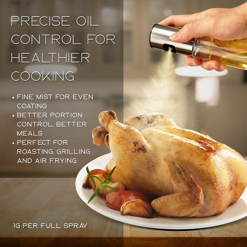 BOKKY 2 Pack Oil Sprayer for Cooking, 100ml Olive Oil Mister for Air Fryer And BBQ (Transparent / 2 Pack) - Image 3