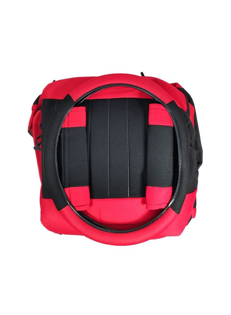 Generic 13 Pcs Premium Universal Seat Cover Set for Car  Black/Red Full Protection Durable and Comfortable - Image 1