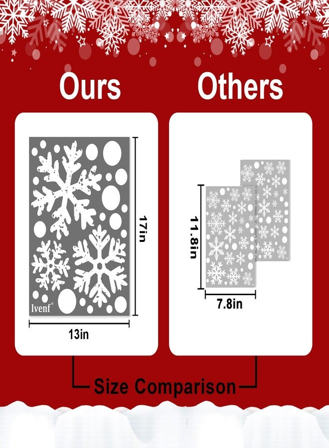 إيفينف ملصقات نوافذ داخلية لزينة عيد الميلاد: 8 أوراق كبيرة جدًا من زينة نوافذ عيد الميلاد على شكل ندفات ثلج بيضاء، ديكور ريفي لعيد الميلاد على شكل ندفات ثلج للأطفال والمنزل والمدرسة والمكتب وحفلات العطلات الشتوية - Image 4