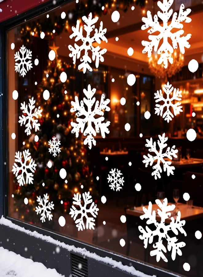 إيفينف ملصقات نوافذ داخلية لزينة عيد الميلاد: 8 أوراق كبيرة جدًا من زينة نوافذ عيد الميلاد على شكل ندفات ثلج بيضاء، ديكور ريفي لعيد الميلاد على شكل ندفات ثلج للأطفال والمنزل والمدرسة والمكتب وحفلات العطلات الشتوية - Image 1
