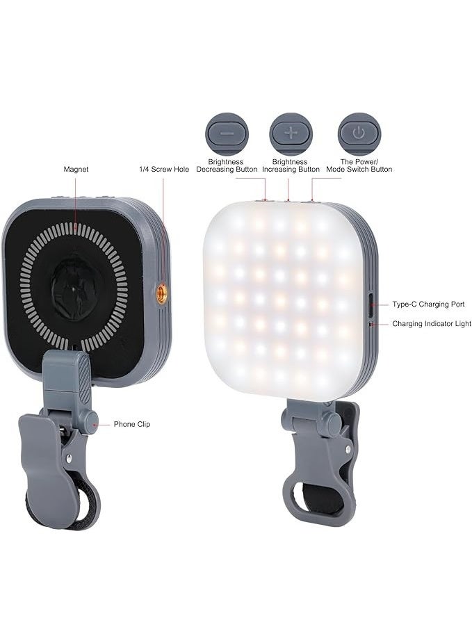 Magnetic Clip-On Selfie Light – Portable Rechargeable LED Video Light with 3 Modes and Adjustable Brightness – For Phone, Tablet, Laptop, Makeup, Vlogs, and Video Calls - Image 1