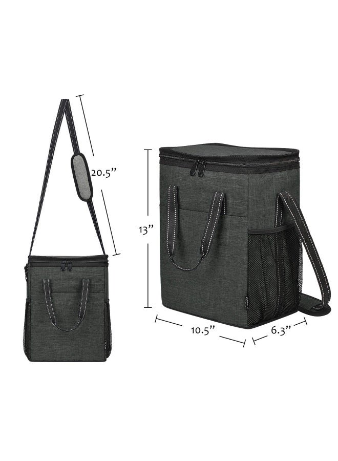 Tirrinia 6 Bottle Wine Carrier - Insulated  Padded Wine Carrying Cooler Tote Bag with Handle and Adjustable Shoulder Strap for Travel or Picnic IDEAL Wine Lover Gift Black - Image 4