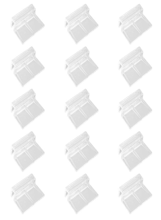 TNJPSEK 15 Pcs Rimless Aquarium Lid Clips for 5-6mm Glass, Clear Acrylic Aquarium Cover Support Clamps for Fish Tank Lid Holder, Plastic Tank Top Clips for Glass Canopy or Piscine Hoods and Covers - Image 1