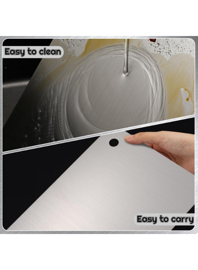 Stainless Steel Cutting Boards for Kitchen - Food Grade, Non-Stick Chopping Board for Meat, Fruit, Vegetables - Dishwasher Safe (12 x 8 in) - Image 2