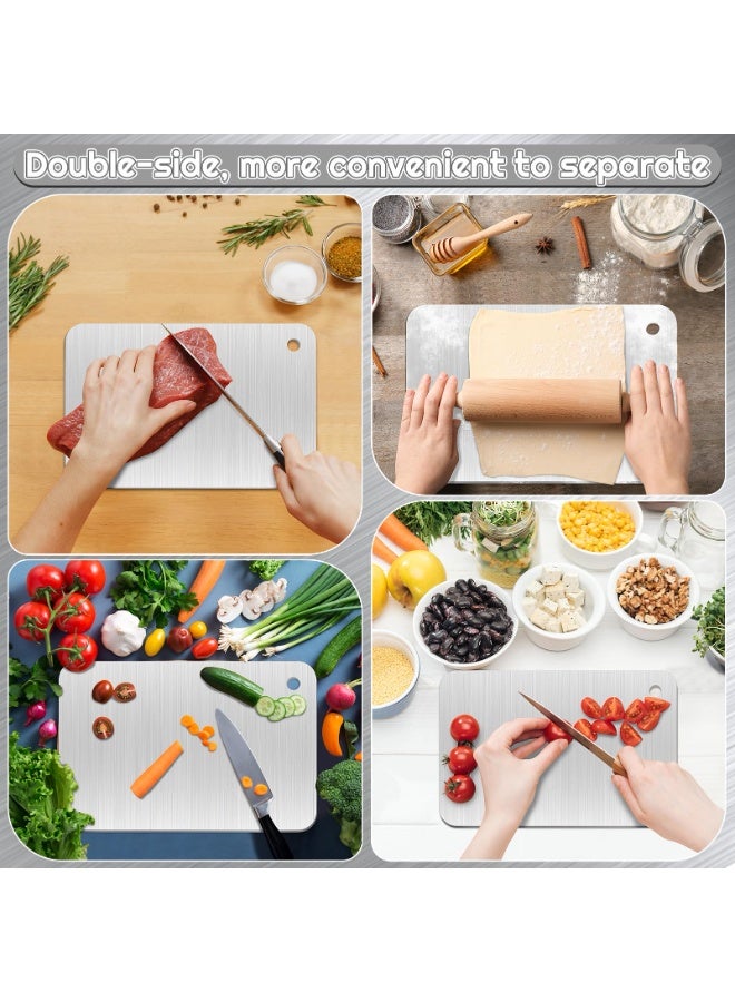 Stainless Steel Cutting Boards for Kitchen - Food Grade, Non-Stick Chopping Board for Meat, Fruit, Vegetables - Dishwasher Safe (12 x 8 in) - Image 5