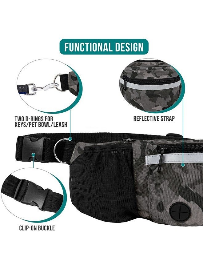 PetAmi PetAmi Dog Fanny Pack, Treat Pouch for Dog Walking, Training, Built in Poop Bag Dispenser, Water Bottle Holder, Collapsible Bowl, Pet Treat Waist Belt for Hiking, Running, Kibbles (Camo Black) - Image 4