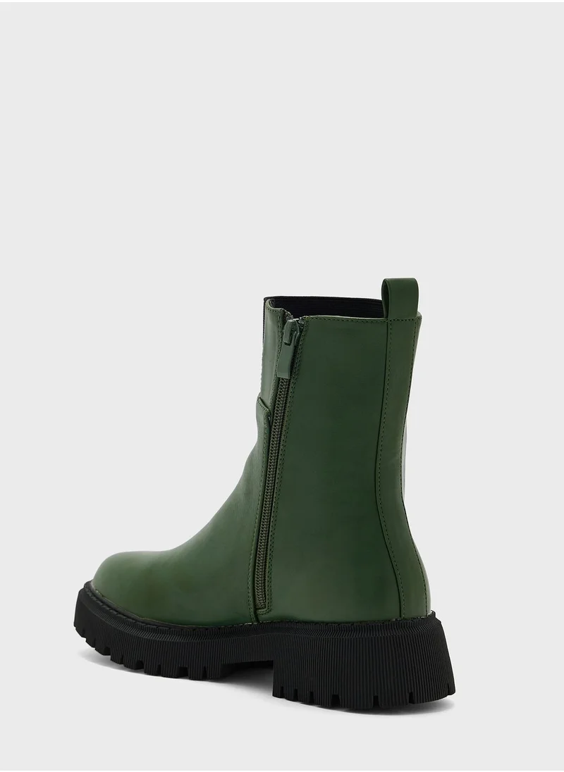 Ginger Chunky-Sole Chelsea Boots