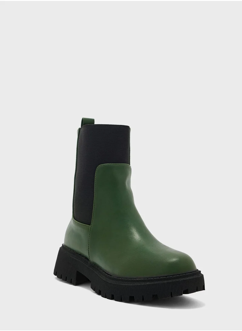 Ginger Chunky-Sole Chelsea Boots
