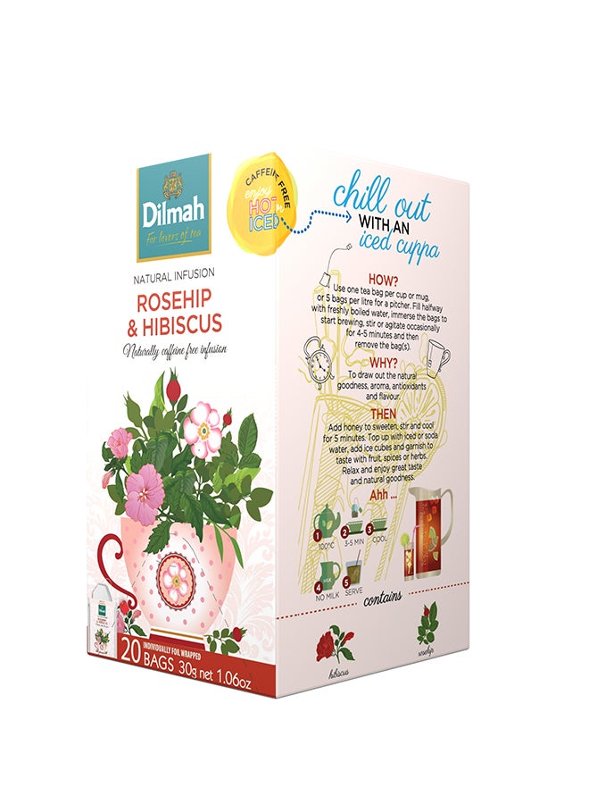 Dilmah Rosehip and Hibiscus 20 Teabag