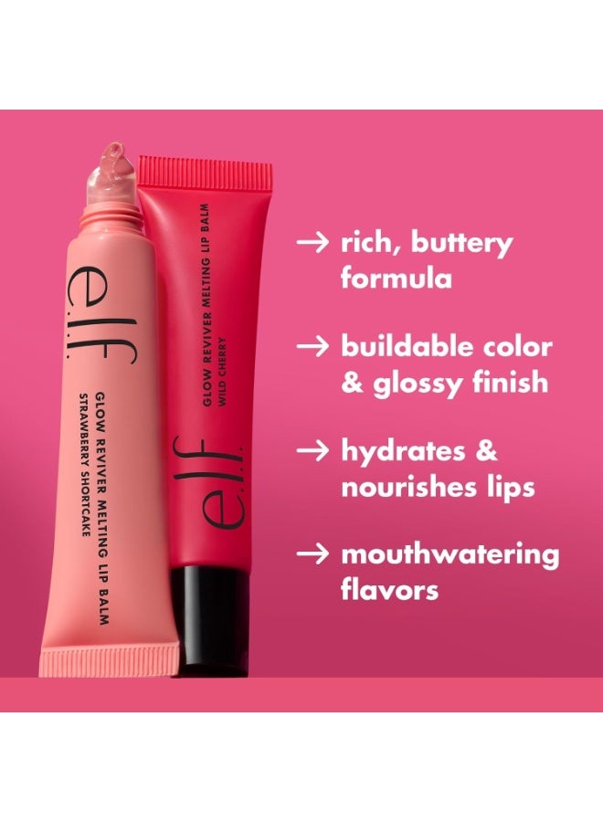 elf e.l.f. Glow Reviver Melting Lip Balm, Tinted Formula, With Shea Butter & Hyaluronic Acid, Vegan & Cruelty-Free, Strawberry Shortcake - Image 2