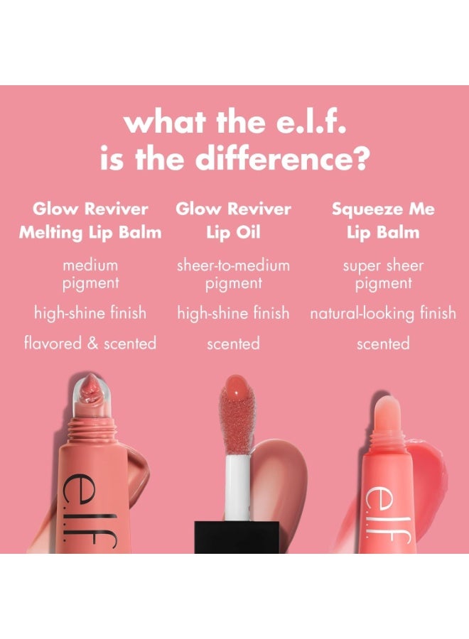elf e.l.f. Glow Reviver Melting Lip Balm, Tinted Formula, With Shea Butter & Hyaluronic Acid, Vegan & Cruelty-Free, Strawberry Shortcake - Image 5