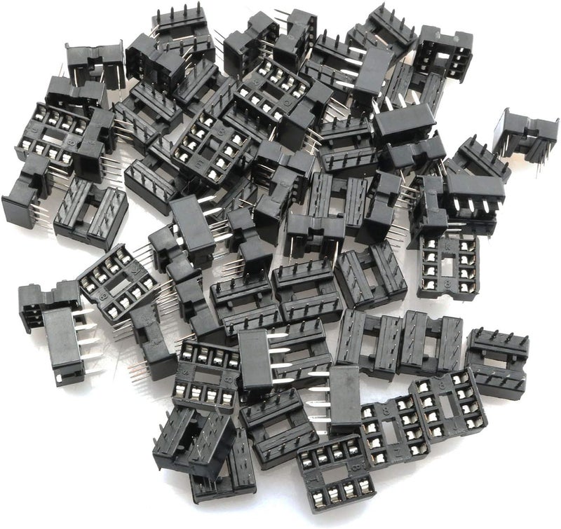Tegg 8 Pin IC Socket 60 PCS 8 Pin DIP IC Socket Adaptor Solder Type - Image 1