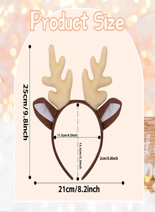 Totelux Reindeer Antlers Headband Deer Ears Hair Band for Women Halloween Hair Accessories Holiday Party Supplies White - Image 4