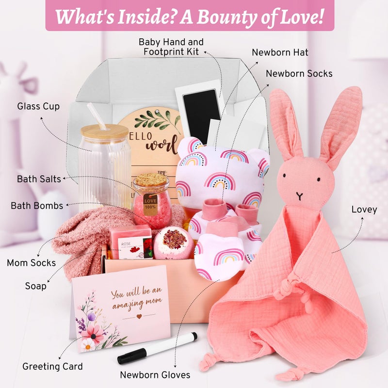 Early Minds New Mom & Baby Girl Gift Set  Newborn Essentials Stuff For First Time Moms  Pregnancy Gifts For Gender Reveal  Baby Shower  Expecting Mom Care Package After Birth - Image 2