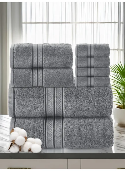 Donetella 8 Pcs Premium Towel Set - 2 Bath Towels, 2 Hand Towels & 4 Washcloths | 100% Combed Cotton 600 GSM | Quick Dry, Ultra-Absorbent, Thick & Plush | Ideal for Bath, Spa, Gym, Hotel & Everyday Luxury