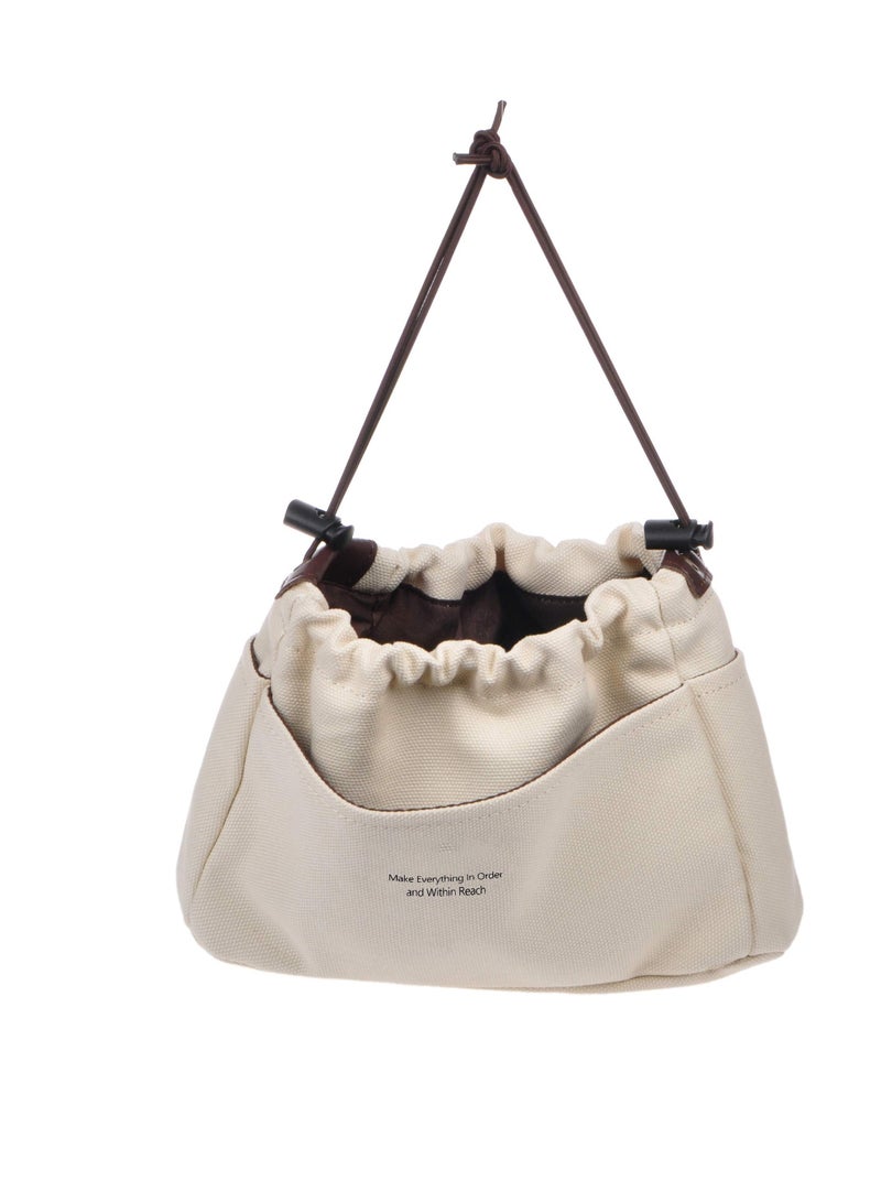 Excefore منظم حقائب اليد من القماش، منظم قوي للحقائب في حقيبة، حقائب يد نسائية وحقيبة يد بسحاب، 10 جيوب، لون بيج كبير - Image 4