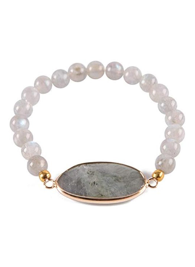 YGLINE Beaded Bracelets Couples Matching Bracelet Set Chalcedony Beads  Stone Jewelry, adjustable, Pearl,Metal,Leather - Image 1