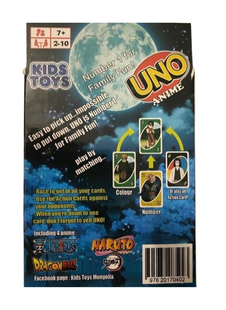 بريميم لعبة أونو أنمي للأطفال – تصميم شخصيات أنمي متعددة الألوان، بطاقات لعب عائلية ممتعة - Image 2