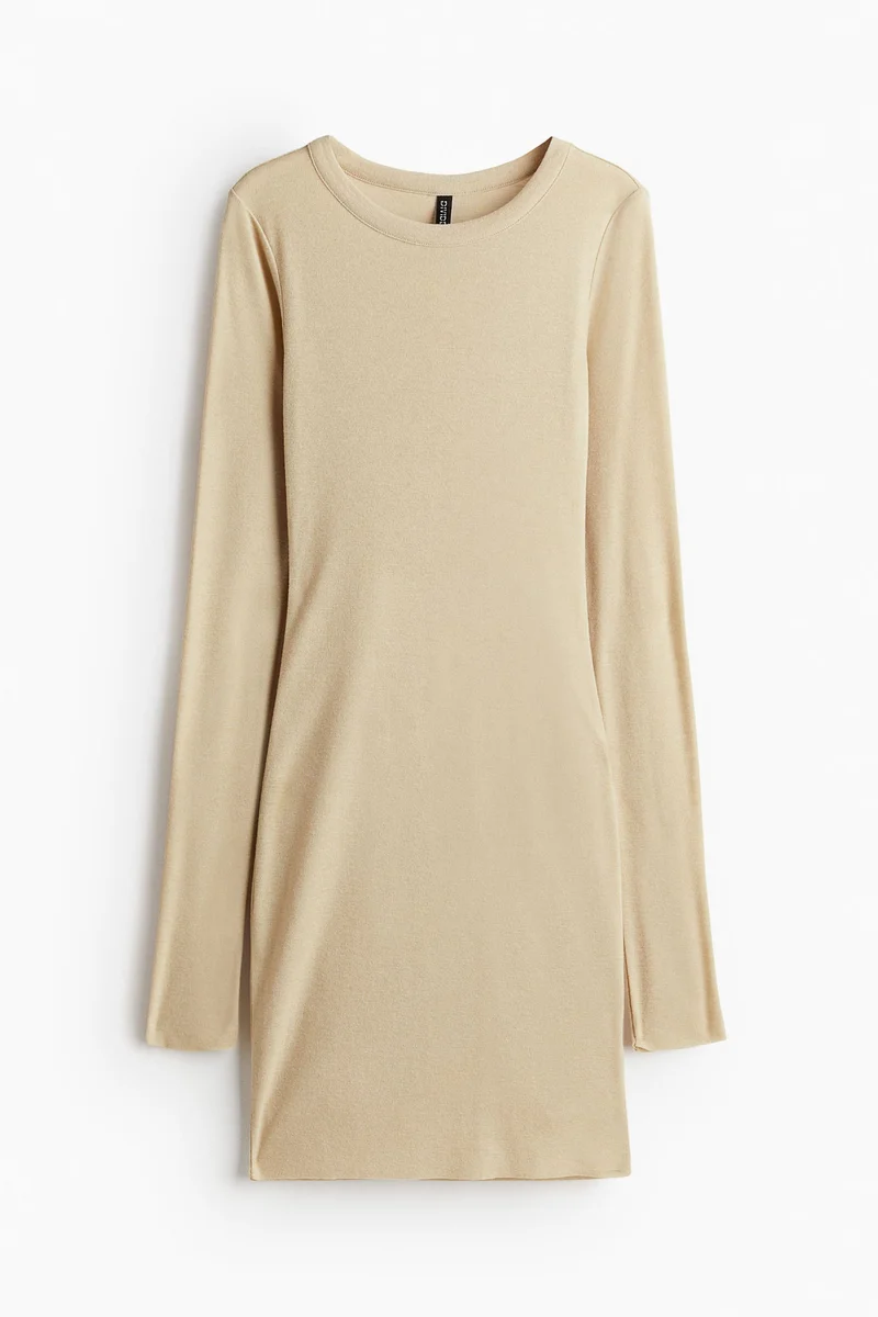 اتش اند ام فستان بوديكون من نسيج مضلع مرن