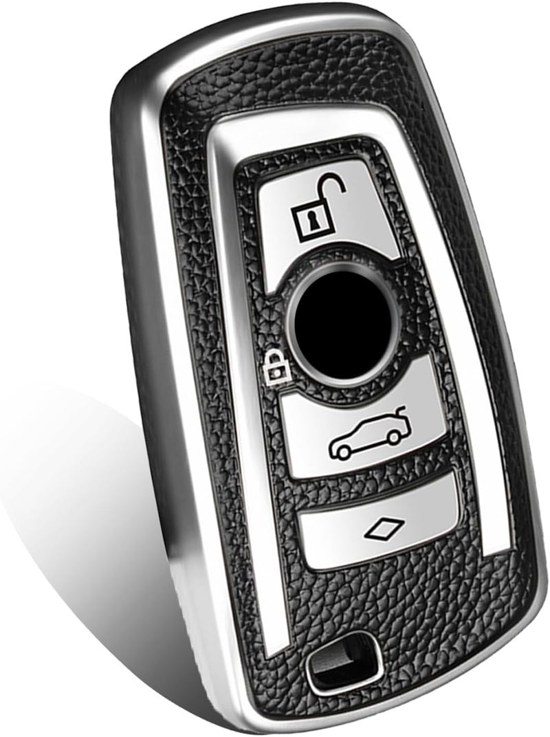 XOTIC TECH Silver TPU Key Fob Cover for BMW - Image 1