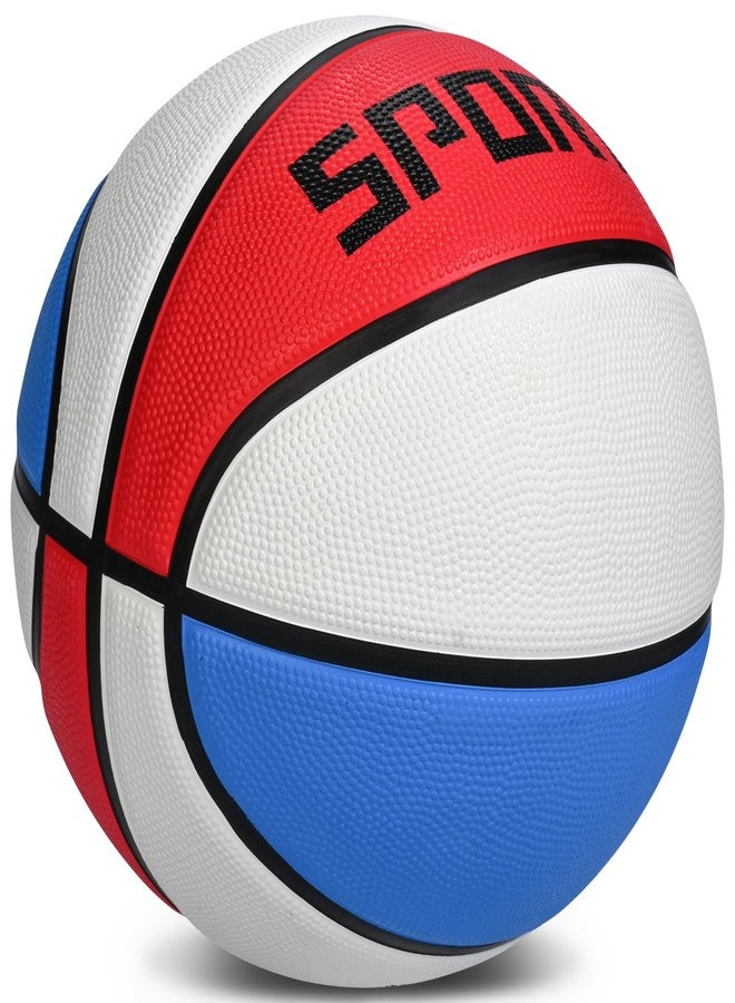 KUYOTQ Kids Youth Size 4 (25.5") Basketball Premium Rubber Outdoor Youth Indoor Outdoor for Boys Girls Teen Game Sports Basketball Gifts (Deflated,Red White Blue) - Image 1