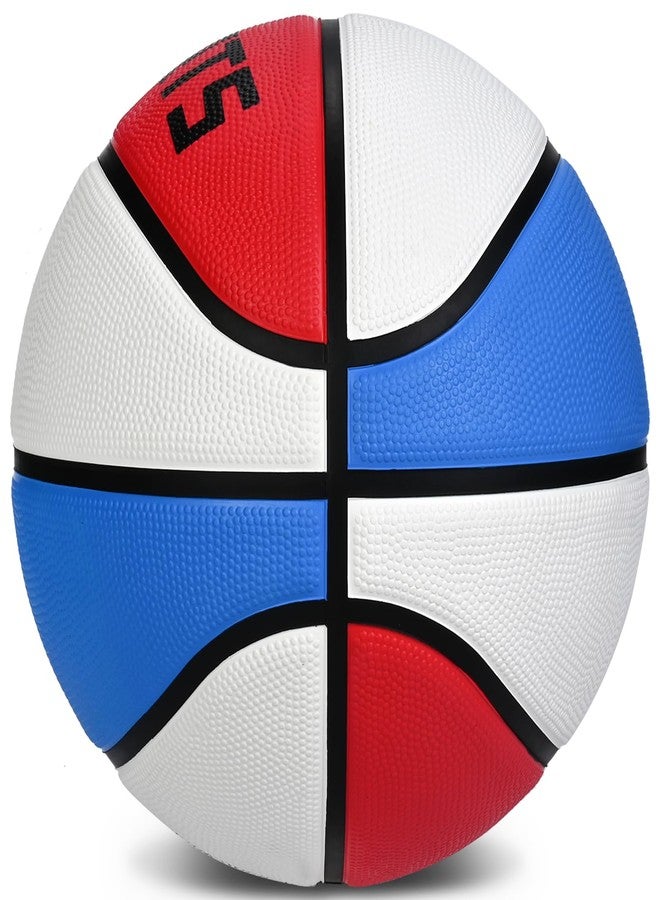 KUYOTQ Kids Youth Size 4 (25.5") Basketball Premium Rubber Outdoor Youth Indoor Outdoor for Boys Girls Teen Game Sports Basketball Gifts (Deflated,Red White Blue) - Image 3