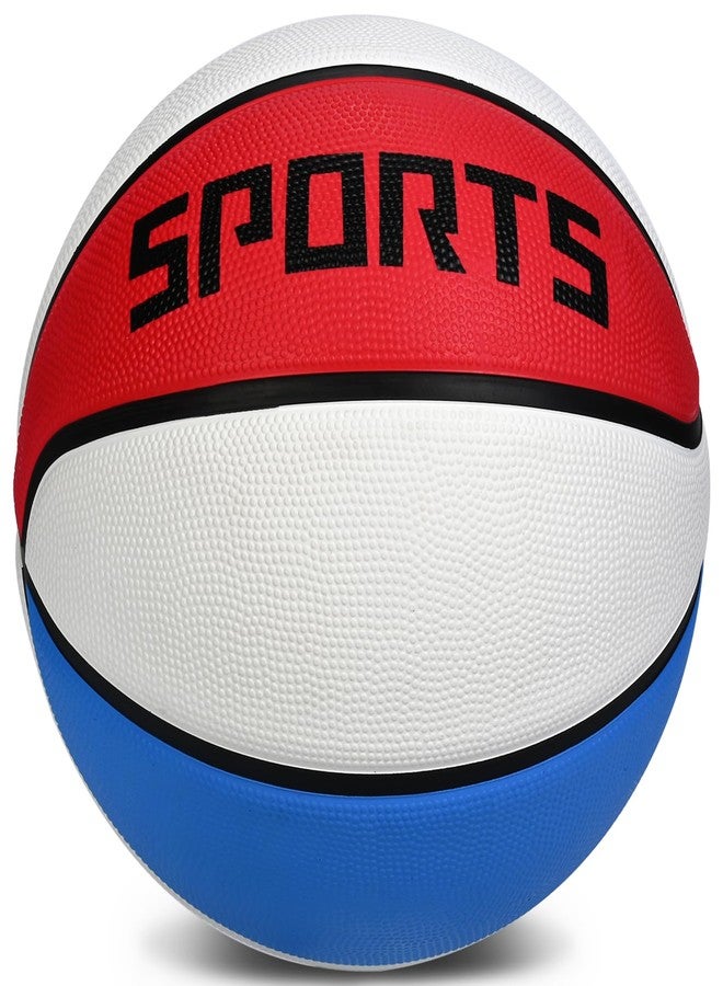 KUYOTQ Kids Youth Size 4 (25.5") Basketball Premium Rubber Outdoor Youth Indoor Outdoor for Boys Girls Teen Game Sports Basketball Gifts (Deflated,Red White Blue) - Image 2