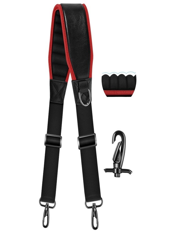 ZINZ 79" Universal Bag Strap with Neoprene Thick Padded, Fixed Pad Strap with Double Adjustable Buckles and Metal Swivel Hooks,Ideal for Individuals 5'11" and Taller,Red edge - Image 1