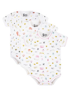 Funny Bunny Pack of 3 Cotton Half Sleeve Bodysuit for Baby  - Image 2