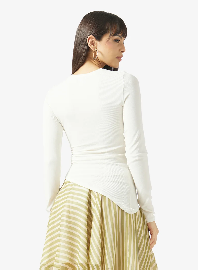 Topshop Premium Rib Ruched Top