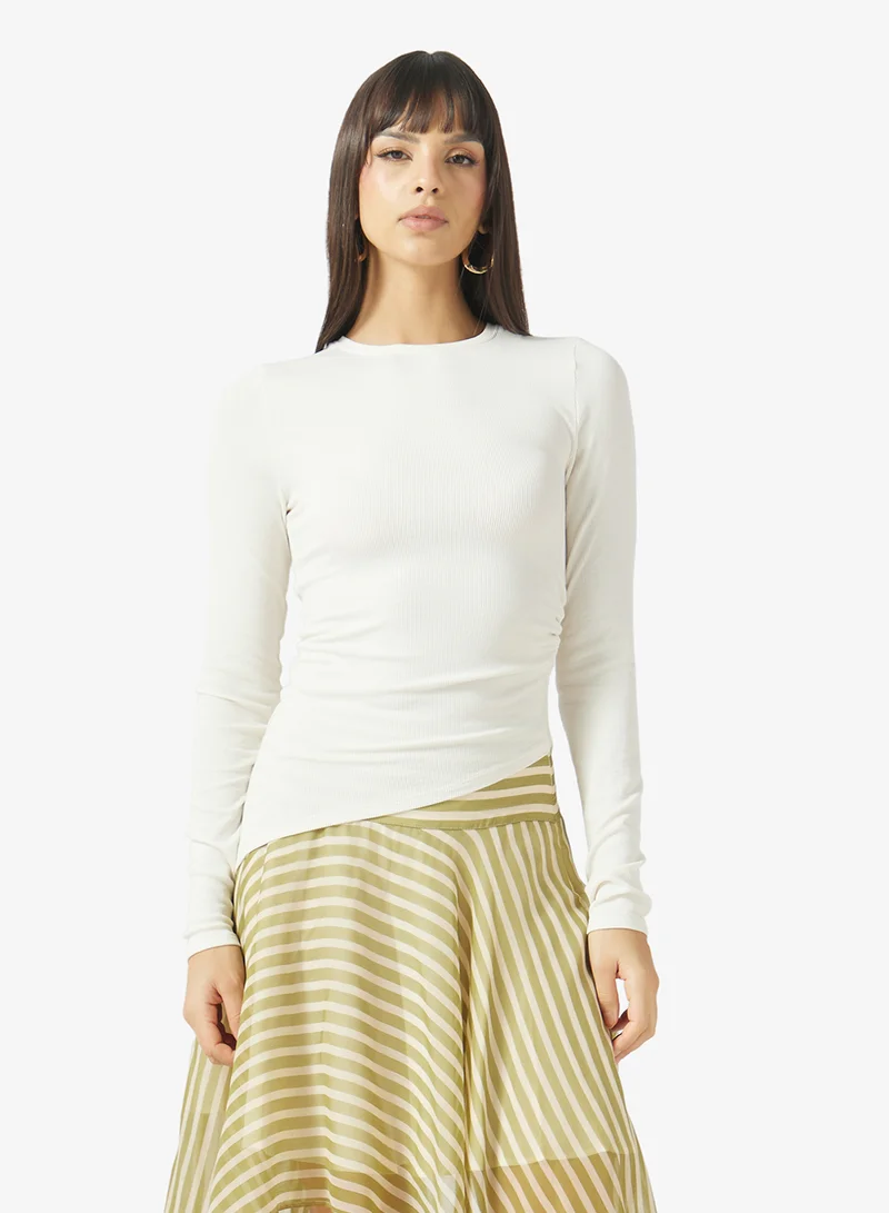 Topshop Premium Rib Ruched Top